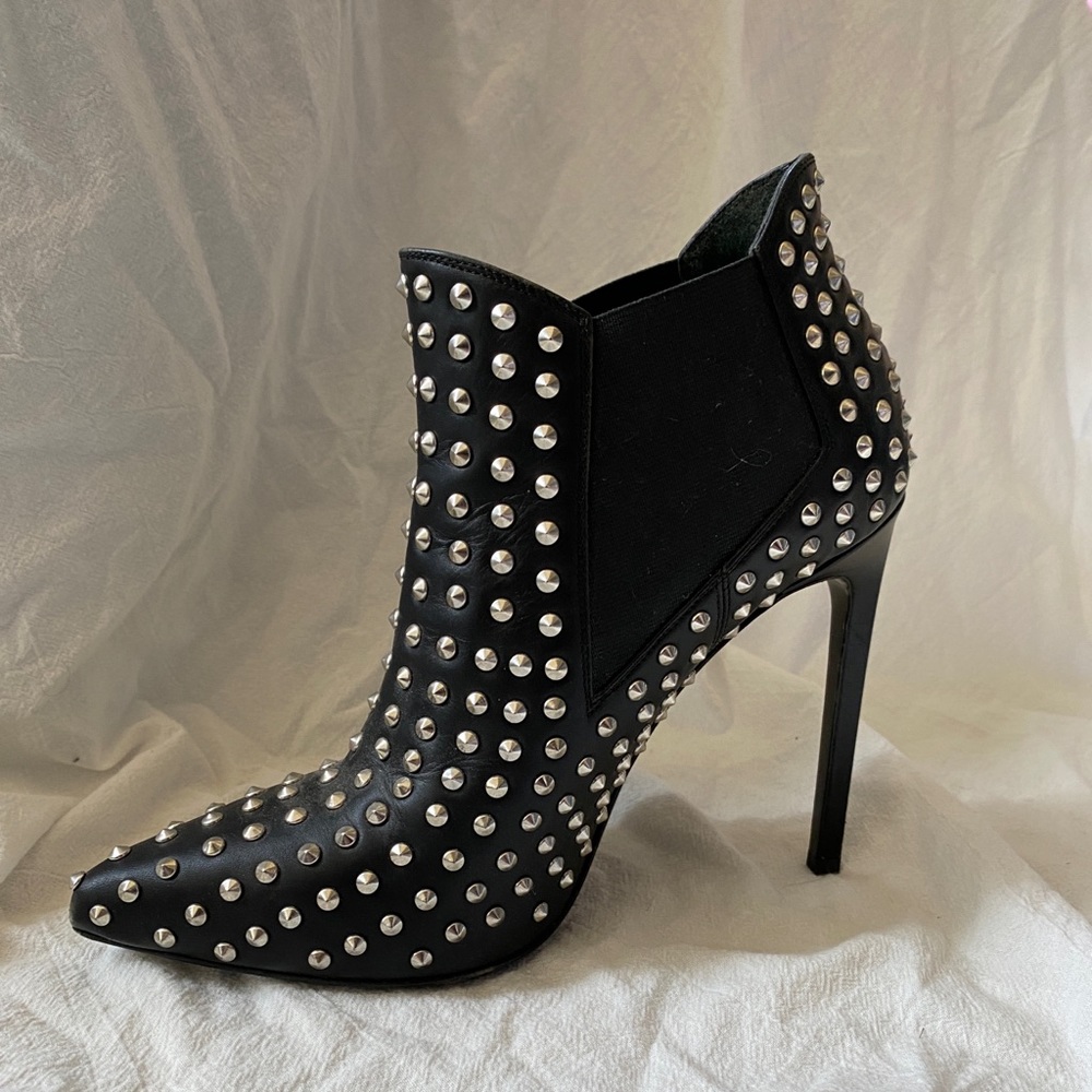 Saint Laurent Paris Black Studded Booties